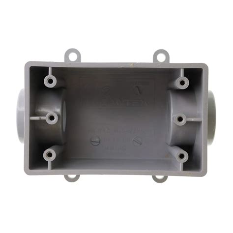 electrical box plastic inlets 2 hubs|Cantex 5133464 PVC Electrical Box, 1.